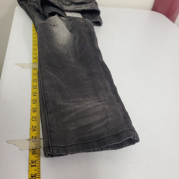 Smoke Rise Mens Distressed Moto Skinny Jeans Size 42/32 Black Alternative Grunge - Picture 10 of 12